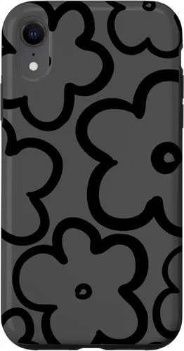 Vista 25 de Cute Flower Pattern Wildflower Charcoal Grey Black Floral Case for iPhone 17