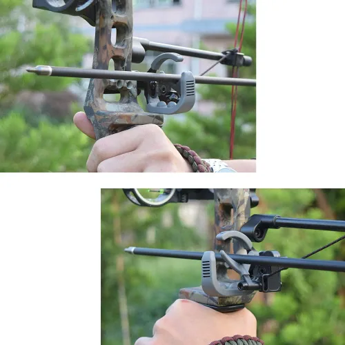 Vista 7 de NIKA ARCHERY Arrow Rest Down Draft Cable Driven Full Containment Drop Away High Speed Landing Equipment for Compound Bow Right & Left Hand