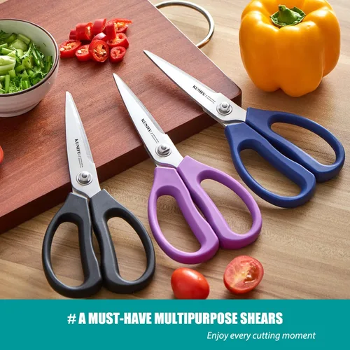 Vista 3 de KUNIFU Tijeras de cocina, tijeras de cocina multiusos, tijeras resistentes para desprenderse, utensilios - azul