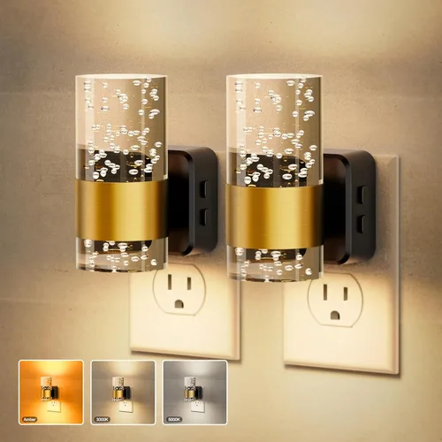 Vista 26 de JandCase Luces nocturnas enchufables a la pared, luces nocturnas LED de luz suave de 3000K, brillo ajustable de 0-100LM, luz nocturna enchufable