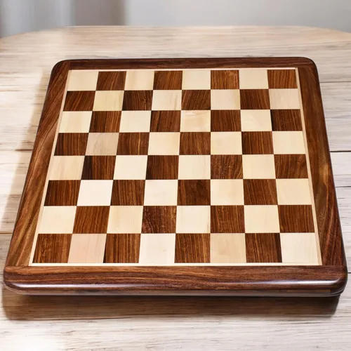 Vista 2 de RoyalChessMall-17 - Tablero de ajedrez de madera con incrustaciones, palisandro dorado y madera de arce, cuadrado de 1.772 in