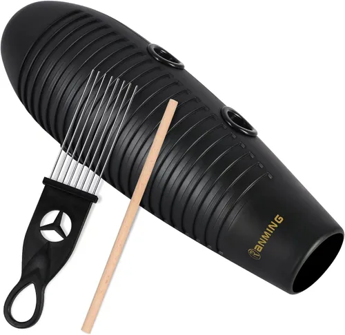 RANMING Instrumento de Guiro 9.9x33 cm Super Guiro en Forma de Pez, Instrumento de Percusión Latino con 2 x Raspadores de Guiro, Herramienta de