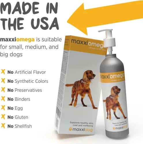 Vista 7 de maxxipaws maxxiomega - Suplemento de aceite Omega 3, 6 y 9, soporte de piel y pelaje para perros, 10 onzas