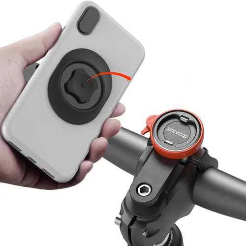 Vista 13 de sincetop Soporte universal de teléfono para bicicleta, soporte de teléfono con tapa de vástago de aluminio para bicicletas de montaña y carretera