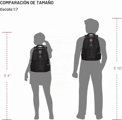 Vista 9 de SwissGear Mochila para laptop, Negro/Plateado, 17 pulg.