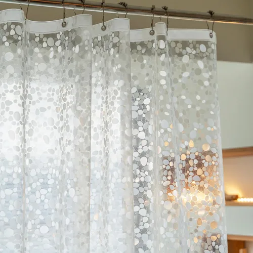Vista 15 de Cortina de ducha corta transparente de 60 pulgadas de largo, forro de cortina de ducha corta de plástico EVA 7G, 60 pulgadas de largo para baño