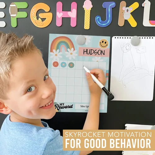 Vista 8 de Tabla de calcomanías de estrellas para el comportamiento de los niños -25 calcomanías para niños pequeños, tabla de recompensas para incentivos