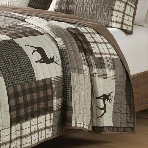 Vista 6 de Woolrich Juego de edredón reversible – Estilo cabaña invertido a color sólido, colcha ligera para todas las estaciones, capa de ropa de cama