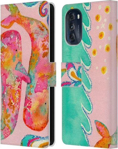Vista 17 de Head Case Designs Officially Licensed Wyanne Blue Watercolour Bear Animals 2 Leather Book Wallet Case Cover Compatible with Motorola Moto G (2022)