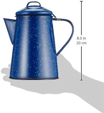 Vista 3 de GSI Outdoors Cafetera esmaltada para almacenar café caliente, té para campamento y granja, 6 tazas
