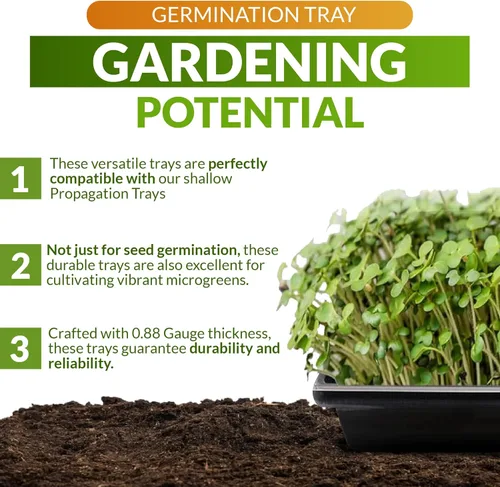 Vista 4 de GMS 1020 MEGA - Bandejas de germinación de inicio de semillas microverdes resistentes (calibre 0.88), paquete de 10