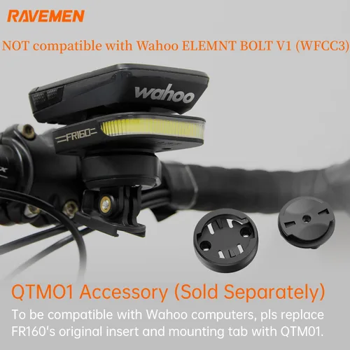 Vista 3 de RAVEMEN FR300/ FR160 Compatible with Garmin Bike Computer, Daytime Be Seen Bicycle Light, 6 Modes Cycling Computer Accessories, USB-C Rechargeable