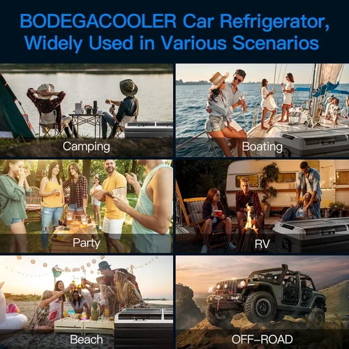 Vista 8 de BODEGA COOLER Refrigerador de coche de 12 voltios, congelador portátil, refrigerador de automóvil de doble zona WIFI APP Control, 95 cuartos (90.2L)