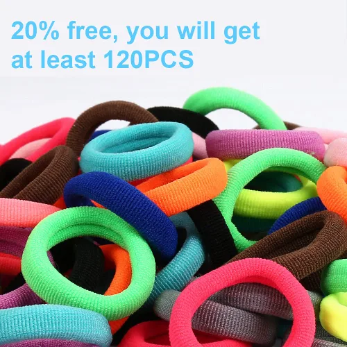 Vista 2 de Gomas para el pelo de bebé, gomas de algodón para niñas, bandas de pelo sin costuras para niños, coleteros elásticos para niñas, diámetro de 0.97