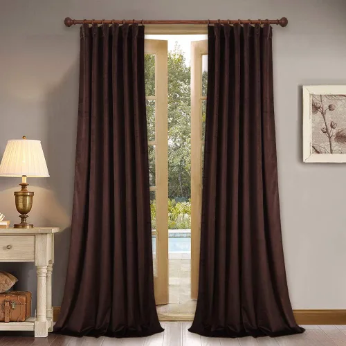 Vista 27 de StangH Cortinas de Terciopelo 42x84 pulgadas Beige Camello Oscurecedoras Resistentes al Calor Cobertura de Ventana Aplastadas Decoración del Hogar