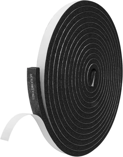 Vista 23 de Cinta aislante de espuma autoadhesiva Storystore, resistente a la intemperie de 1 x 1/8 x 16,5 pies para puertas y ventanas, sello de puerta a