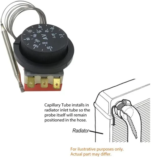 Vista 3 de Kit de cables de relé de control de 3 pines de termostato de ventilador eléctrico de 12 V ajustable