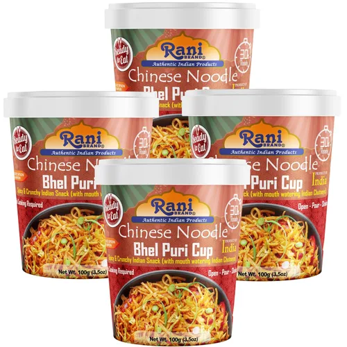 Vista 27 de Rani Roasty Bhel Puri Cup (bocadillo indio picante y crujiente con deliciosos chutneys indios) 3.5 oz (100 g), paquete de 2 ~ Listo para comer