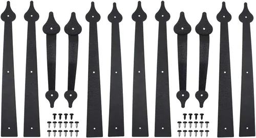 Vista 9 de WINSOON - Herramientas decorativas de metal para puerta de garaje, con tornillos, estilo casa de transporte, bisagras ciegas, manijas, puerta