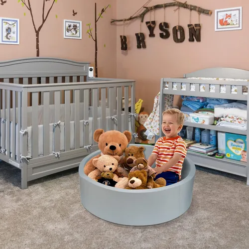 Vista 6 de TRENDBOX Piscina de bolas de espuma suave extra grande de 42 x 11.8 pulgadas, piscina de bolas redondas de esponja grande, no incluye pelotas