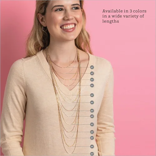 Vista 3 de KEZEF Sterling Silver Italian Box Chain Necklace for Women, Girls and Men Thin and Strong 0.7mm Solid 925 Silver Necklace with Spring Ring Clasp