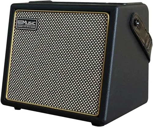 Vista 2 de Amplificador de guitarra acústica, altavoz Bluetooth de 30 W, amplificador de guitarra acústica portátil recargable con efecto de coro