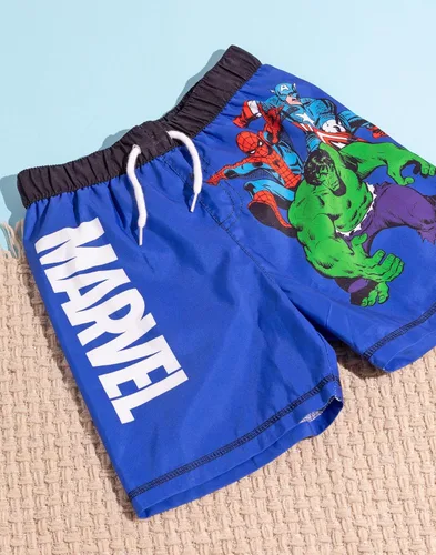 Vista 2 de Marvel Traje de baño para niños, traje de baño azul Hulk Spider-Man