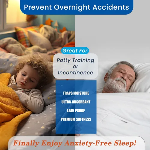 Vista 6 de Almohadilla de cama de posicionamiento con asas, secado rápido, almohadillas para incontinencia de 6 asas, lavables, impermeables, reutilizables