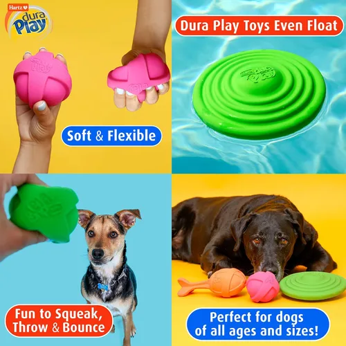 Vista 7 de Hartz DuraPlay Bone - Juguete chirriante de látex para perro, grande, paquete de 3