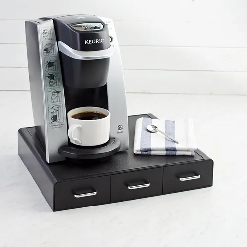 Vista 2 de Yaxa Basics Cajón de almacenamiento de cápsulas de café para cápsulas K-Cup, capacidad de 36 cápsulas, color negro