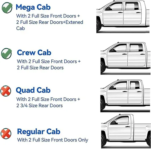 Vista 6 de Protectores de lluvia y deflectores de ventilación, en el canal se adapta a Dodge Ram 1500 2009-2018, Ram 2500/3500 Crew Cab 2009-2018, Ram 1500
