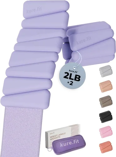 Vista 11 de Peso para Pilates Pesas ajustables para muñeca y tobillo para mujeres Brazaletes con peso 1 libra/ 2 libras cada una (Juego de 2)