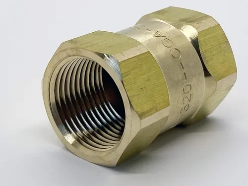 Vista 3 de Preece Precision Latón macizo de una pieza compacto CGA 320 dióxido de carbono Co2 tanque a CGA 580 Nitrógeno Argon Regulador Adaptador