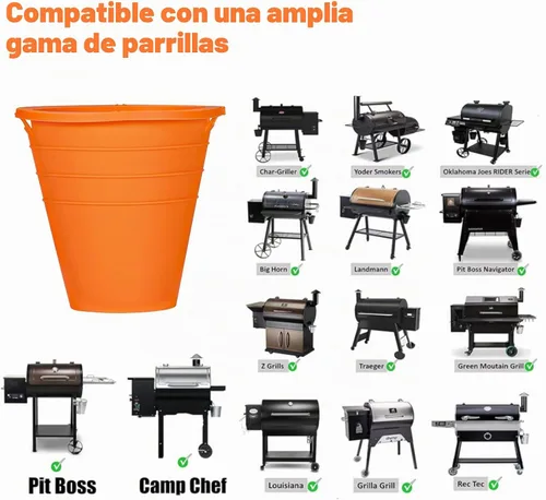 Vista 6 de 2 piezas de forros reutilizables de silicona para cubo de grasa Compatible con Traeger/Pit Boss ect/Oklahoma Joe' /Forro para bandeja de goteo