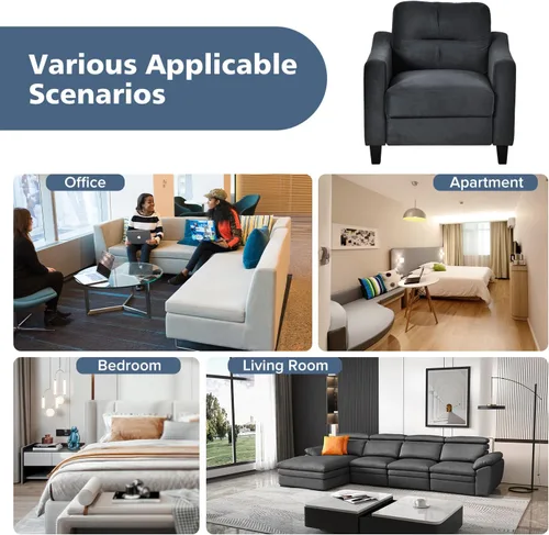 Vista 5 de Sofá modular modular convertible en forma de U en forma de U, sofá cama para sala de estar, dormitorio, oficina, espacio pequeño, apartamento, Negro