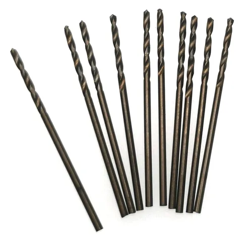Vista 5 de 10 brocas de cobalto M35 de 0.039 in para metal, acero inoxidable, acero, totalmente conectado a tierra 5% cobalto