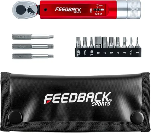 Feedback Sports Range - Juego de llaves dinamométricas de clic | Destornillador de brocas de torsión ajustable [2-14 Nm]| 13 puntas hexagonales y