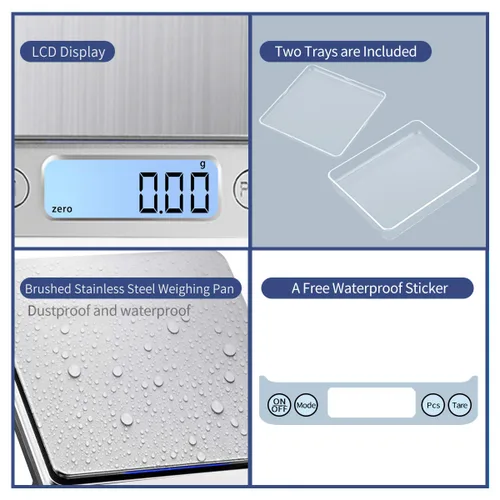 Vista 5 de Báscula de cocina pequeña de gran alcance, carga USB, mini báscula electrónica de alimentos, báscula de cocina de alta precisión, báscula