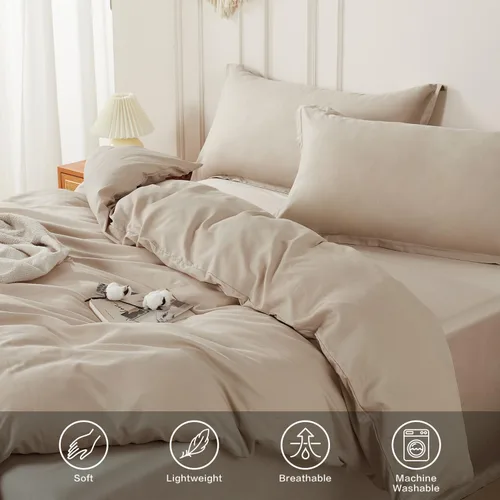 Vista 85 de SAPHREAS Juego de funda de edredón de algodón, tamaño King, a cuadros color gris oscuro y gris, geométrico, 3 piezas, 1 funda de edredón y 2 fundas