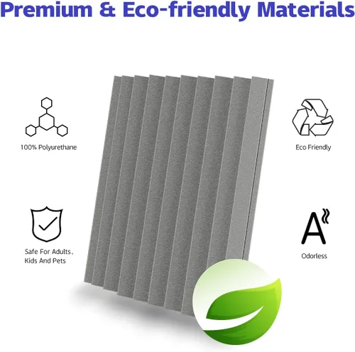 Vista 5 de Paquete de 12 paneles acústicos autoadhesivos, paneles de espuma acústica de 12 x 12 x 1 pulgadas, paneles de pared insonorizados de alta densidad