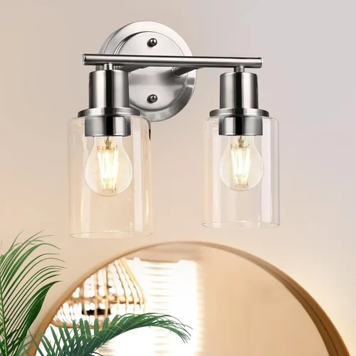 Vista 14 de Lámpara de tocador moderna de 2 luces de bronce aceitado para baño, lámpara de tocador de baño de bronce aceitado de 2 luces, aplique de pared de 2
