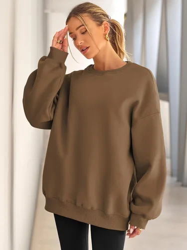 Vista 3 de EFAN - Sudaderas extragrandes para mujer, de vellón con capucha y cuello redondo, suéteres informales y cómodos, ropa de moda para otoño