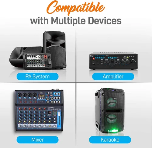 Vista 2 de Pyle Sistema de micrófono inalámbrico Uhf portátil, funciona con pilas, juego de micrófonos inalámbricos Bluetooth dual, incluye 2 micrófonos