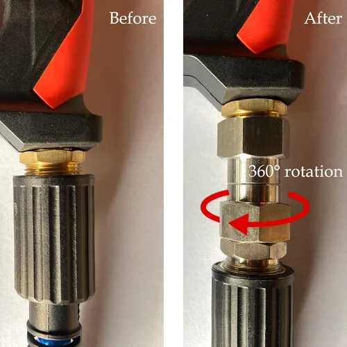 Vista 4 de PWACCS Lavadora a presión giratoria, junta giratoria M22 de 0.551 in, acero inoxidable, 5000 PSI