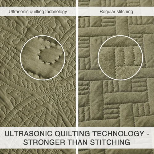 Vista 3 de Love's cabin - Juego de ropa de cama de tamaño King, color verde, colcha de verano de microfibra ligera, patrón de moneda, para todas