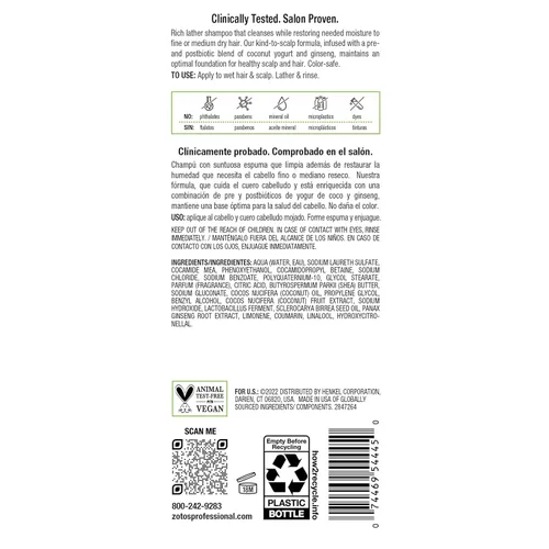 Vista 8 de Biotera Moisturizing Shampoo Hydrates & Moisturizes Dry, Medium, Fine Hair Microbiome Friendly Vegan & Animal Test Free Paraben Free