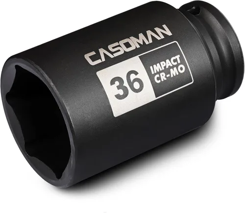 Vista 25 de CASOMAN Dado de Impacto Profundo de 6 Puntos de 1/2 Pulgada - 1-7/16" (SAE), CR-MO, Dado para Tuerca de Eje de 6 Puntos de 1/2 Pulgada