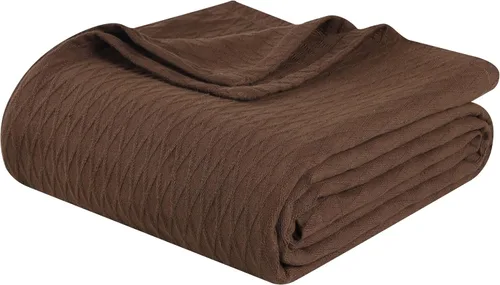 Vista 23 de Superior Diamond Weave - Manta de algodón de tejido diamante para todas las estaciones, cubierta para el hogar, sofá, cama, mantas suaves y cálidas