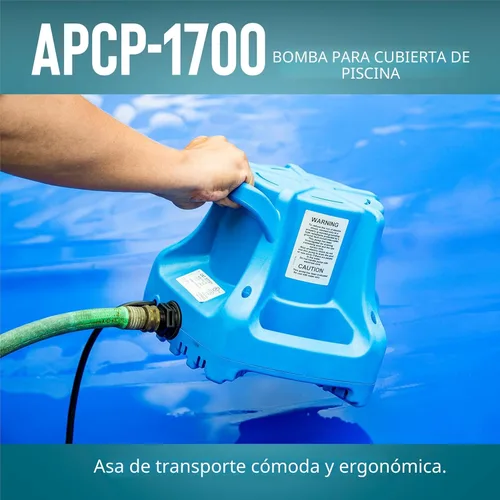 Vista 6 de Little Giant APCP-1700 Bomba de cubierta de piscina de 115 voltios, 1/3 HP, 1745 GPH, automática, sumergible, con cable de 25 pies, azul claro
