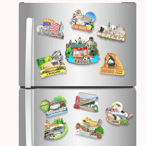 Vista 4 de Luanda Angola - Imán de madera para nevera, 3D, monumentos de viaje, coleccionables, recuerdos, decoración hecha a mano, 2